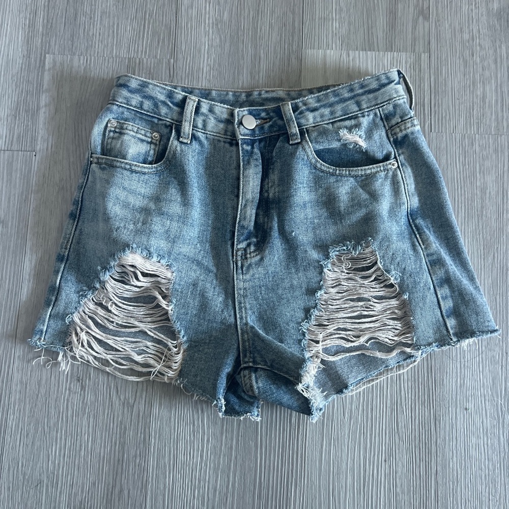 Light denim shorts